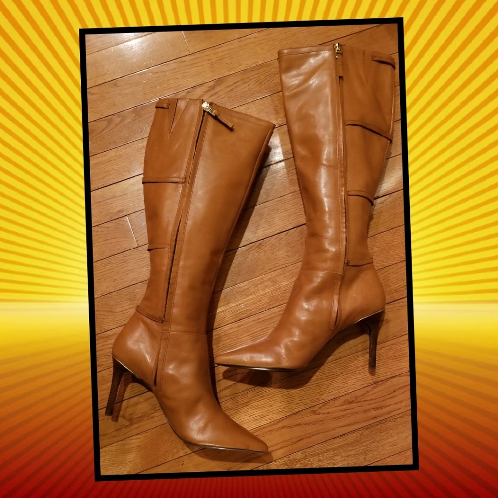 Ralph Lauren Vallerie Amber Cognac Boots - Picture 5 of 12